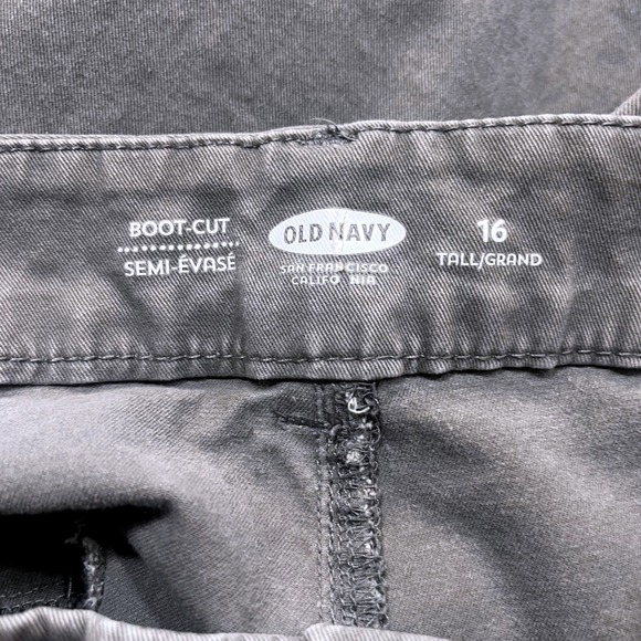 Lot 4 Old Navy Bootcut Woman's Chino Pants Gray Navy Khaki Size 16 Tall - Picture 5 of 16
